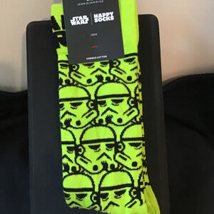 Happy Socks Star Wars Stormtrooper Crew Socks Neon Green M US 8-12‎ W US 10-12.5